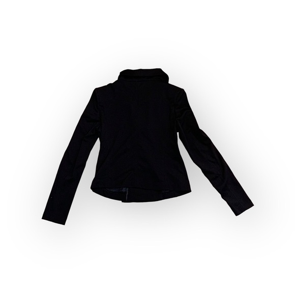 Bagatelle Collection Black Stretch Knit Size Zip Cropped Moto Jacket - Size XS - Picture 2 of 6